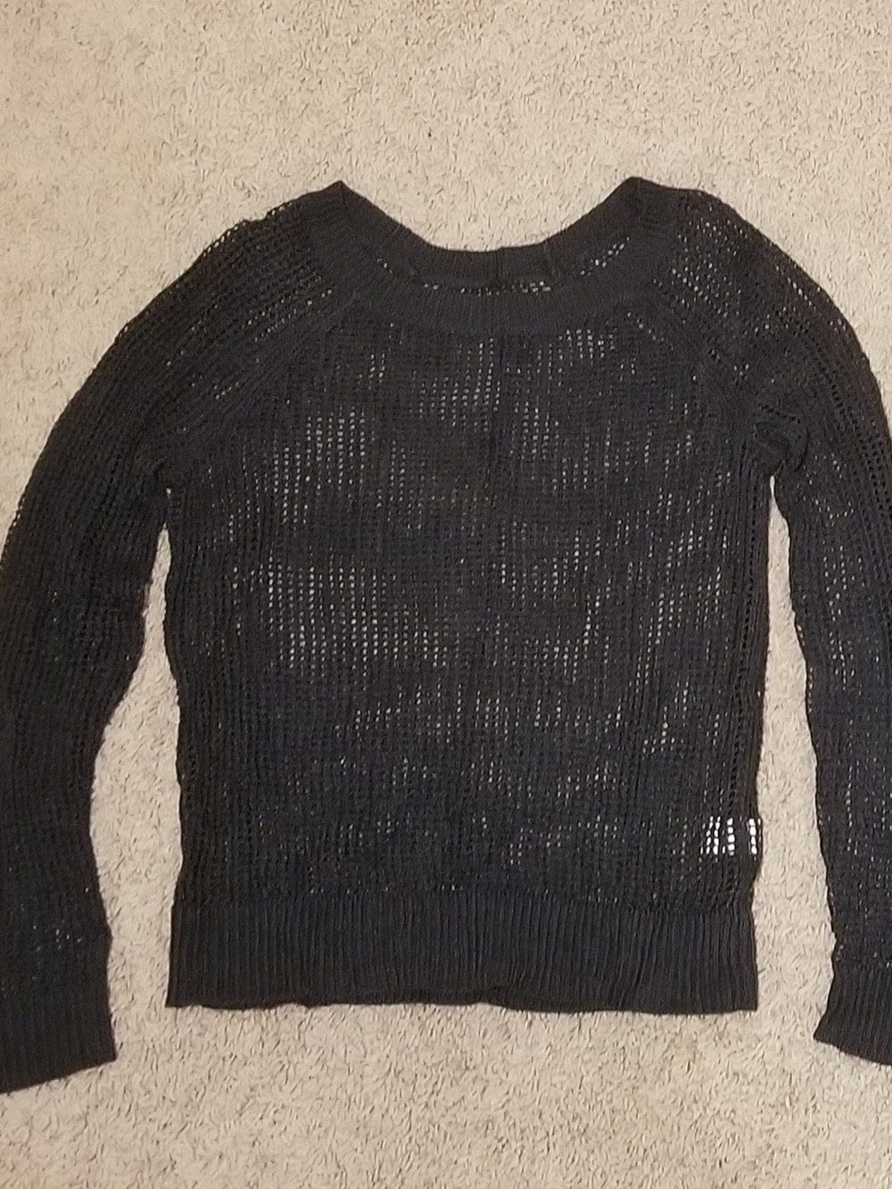 Old Navy Charcoal Open-Knit Women's Sweater